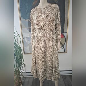 Drykorn | Printed Maxi Dress Wwith Waist Drawstring